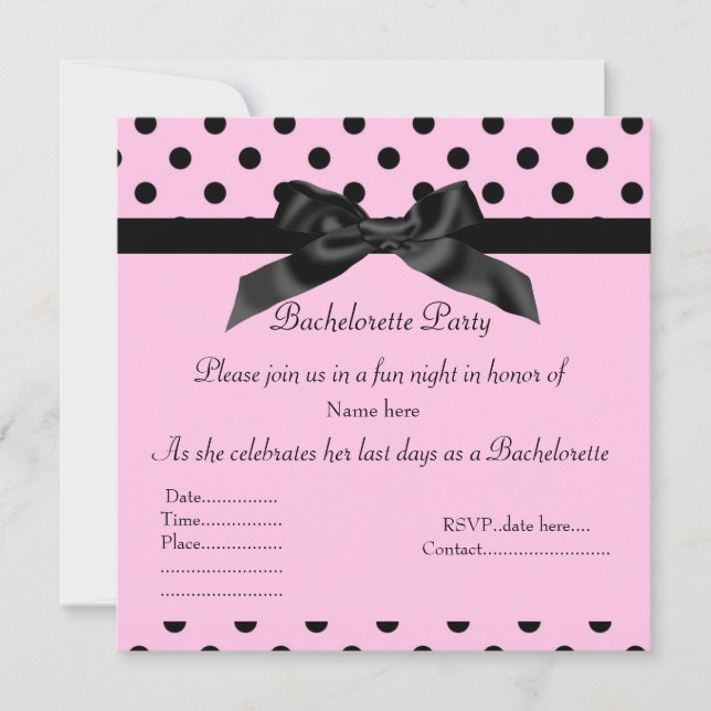 ELEGANTE INVITACIÓN DE BACHELORETTE DE ROSA (Anverso)