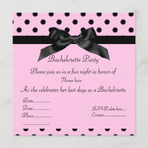 ELEGANTE INVITACIÓN DE BACHELORETTE DE ROSA