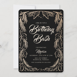 Elegante invitación de Bash de cumpleaños con bord