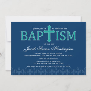 Elegante invitación de bautismo cruzado