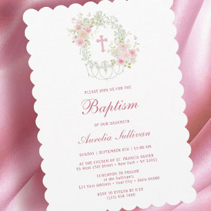 Elegante Invitación de Bautismo de la Santa Cruz c