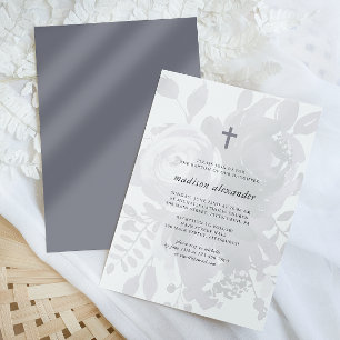 Elegante Invitación de Bautismo Floral con Estilo
