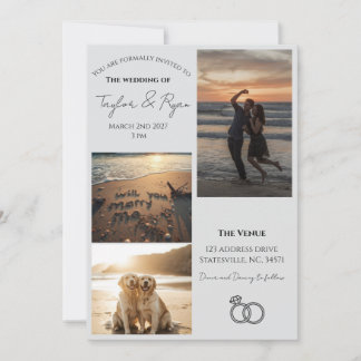 Elegante invitación de boda 