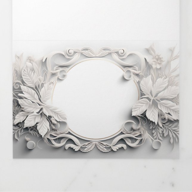 Elegante invitación de boda 3D (Foto de portada)
