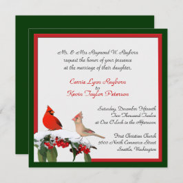 Elegante Invitación de Boda a Cardenales de Invier
