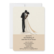 Elegante invitación de boda afroamericana