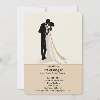 Elegante invitación de boda afroamericana