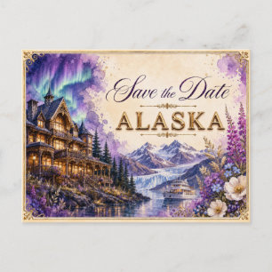 Elegante invitación de boda Alaska para guardar la