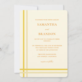 Elegante Invitación de Boda Amarillo Mantequilla c