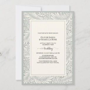 Elegante Invitación de Boda Azul Marino – Poema de