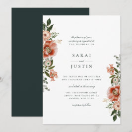 Elegante Invitación de Boda Botánica de Otoño