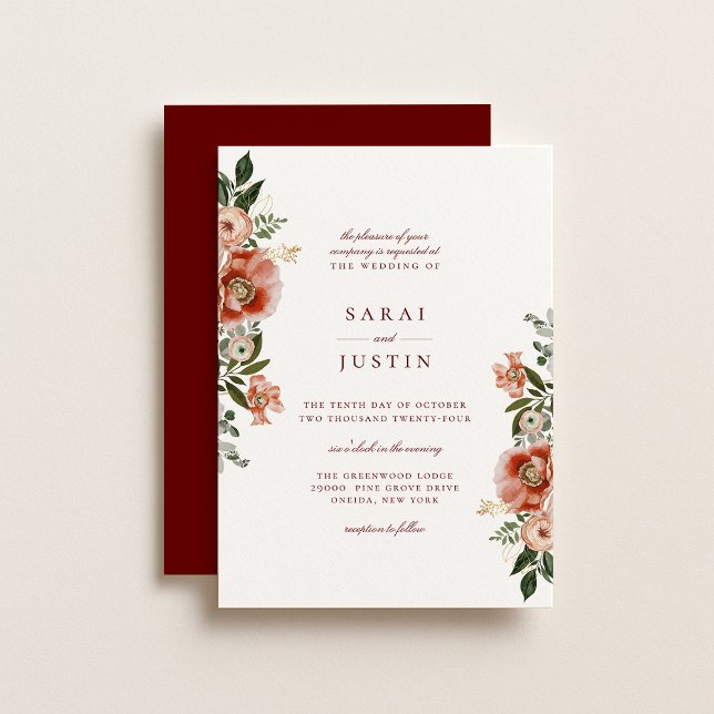 Elegante Invitación de Boda Botánica de Otoño (Subido por el creador)