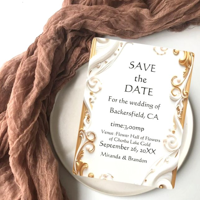 "Elegante Invitación de Boda Botánica Dorada - Foi (Subido por el creador)