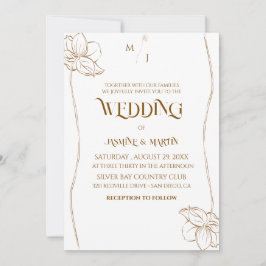 Elegante Invitación de Boda Botánica Minimalista c