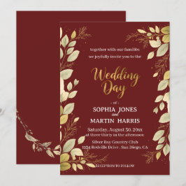Elegante Invitación de Boda Botánica Moderna en Bu