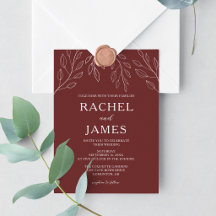 Elegante Invitación de Boda Botánica Terracota Min