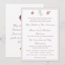 Elegante Invitación de Boda Católica de Dos Corazo