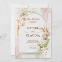 Elegante Invitación de Boda Chic del Desierto Pamp