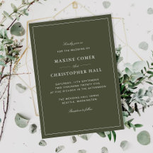 Elegante Invitación de Boda Clásica con Letra Scri