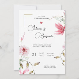 Elegante Invitación de Boda con Ac Floral Romántic