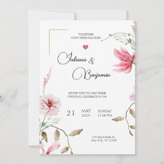 Elegante Invitación de Boda con Ac Floral Romántic