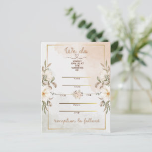 Elegante Invitación de Boda con Acuarela Beige Flo