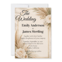 Elegante Invitación de Boda con Acuarela de Eucali