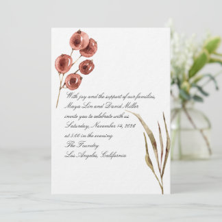 Elegante Invitación de Boda con Acuarela de Terrac