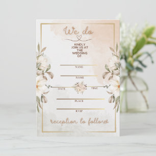 Elegante Invitación de Boda con Acuarela Floral Be