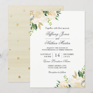 Elegante Invitación de Boda con Acuarela Floral Do