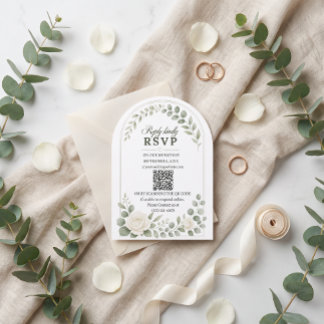 Elegante Invitación de Boda con Arco de Marfil y S