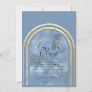 Elegante Invitación de Boda con Arco de Mármol Dor