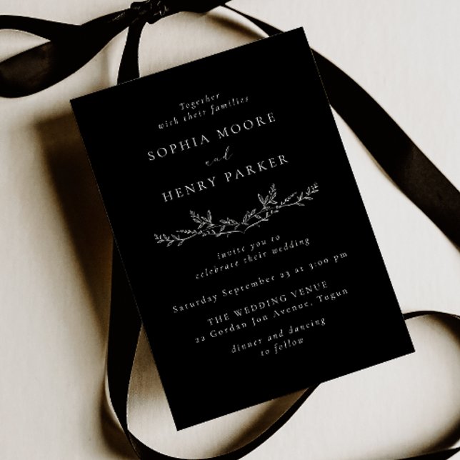 Elegante Invitación de Boda con Arte de Línea en B (Subido por el creador)