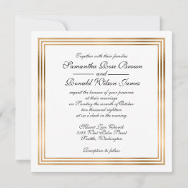 Elegante invitación de boda con borde de Relieve m
