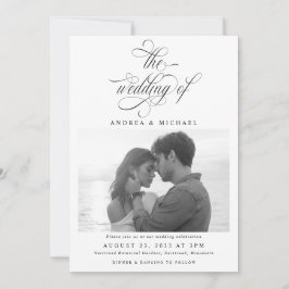 Elegante Invitación de Boda con Caligrafía de Lujo