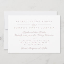Elegante Invitación de Boda con Caligrafía Formal 