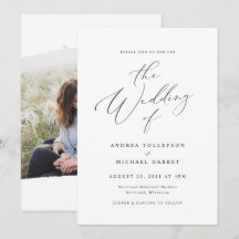 Elegante Invitación de Boda con Caligrafía Vintage