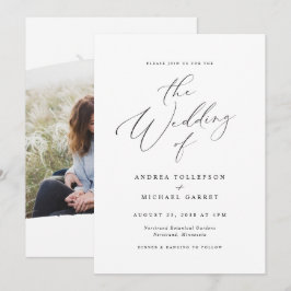 Elegante Invitación de Boda con Caligrafía Vintage