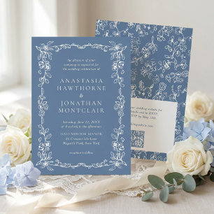Elegante Invitación de Boda con Código QR de Respu