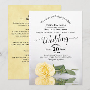 Elegante Invitación de Boda con Código QR Rosa Ama