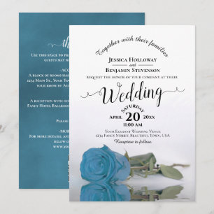 Elegante Invitación de Boda con Código QR Rosa Tur