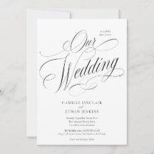 Elegante Invitación de Boda con Código QR Todo en