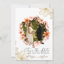 Elegante Invitación de Boda con Collage de Fotos B