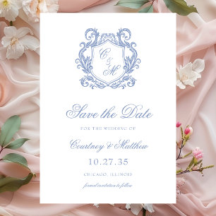 Elegante Invitación de Boda con Cresta Monograma A