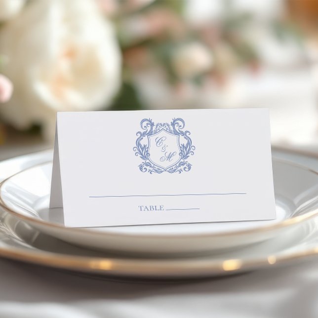 Elegante Invitación de Boda con Cresta Monograma A (Subido por el creador)