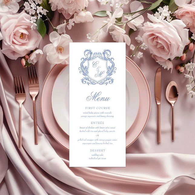 Elegante Invitación de Boda con Cresta Monograma A (Subido por el creador)