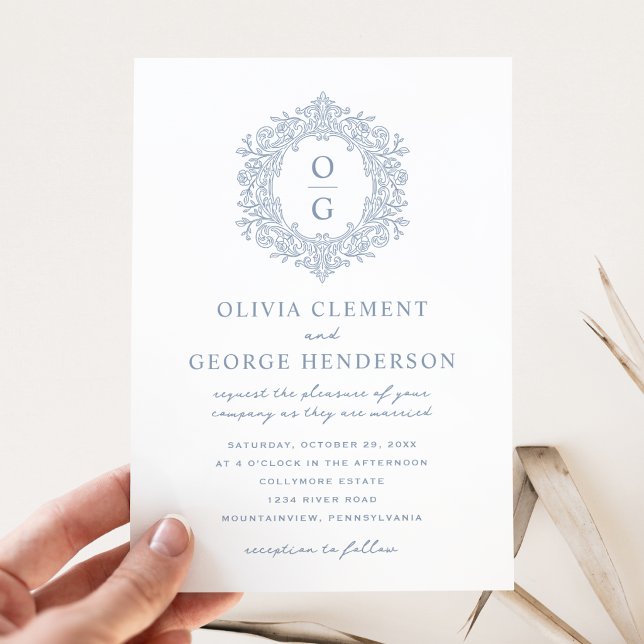 Elegante Invitación de Boda con Cresta Polvorienta (Subido por el creador)