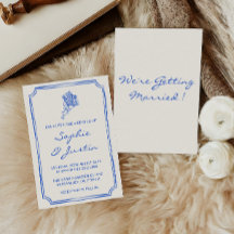 Elegante Invitación de Boda con Escritura Manual F