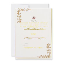 Elegante Invitación de Boda con Esquina de Oro | F