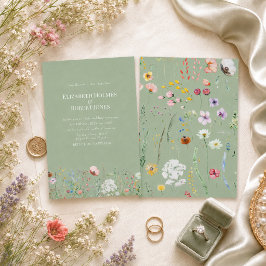 Elegante Invitación de Boda con Flores Silvestres
